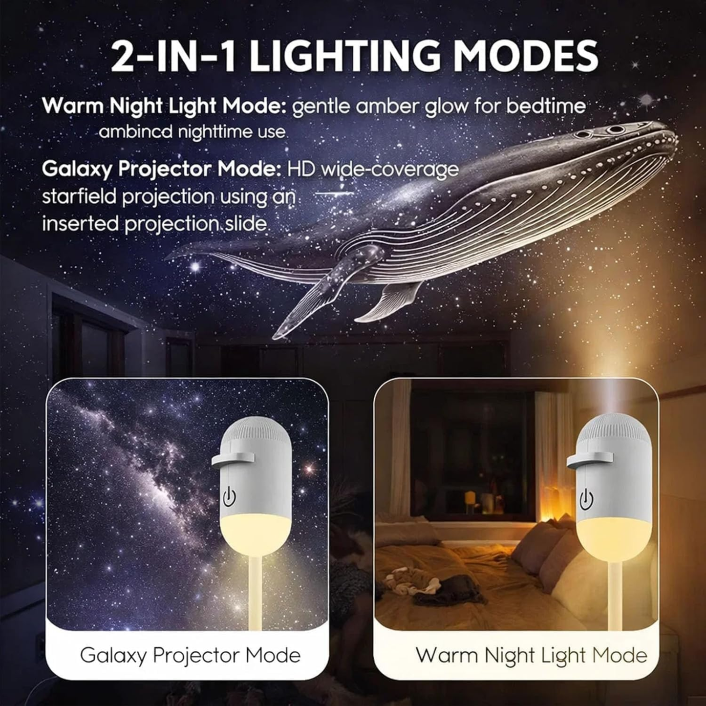 GalaxyMini™ 2-in-1 Night Light Projector