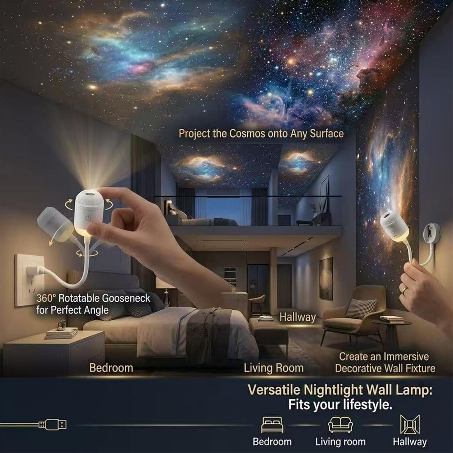 GalaxyMini™ 2-in-1 Night Light Projector