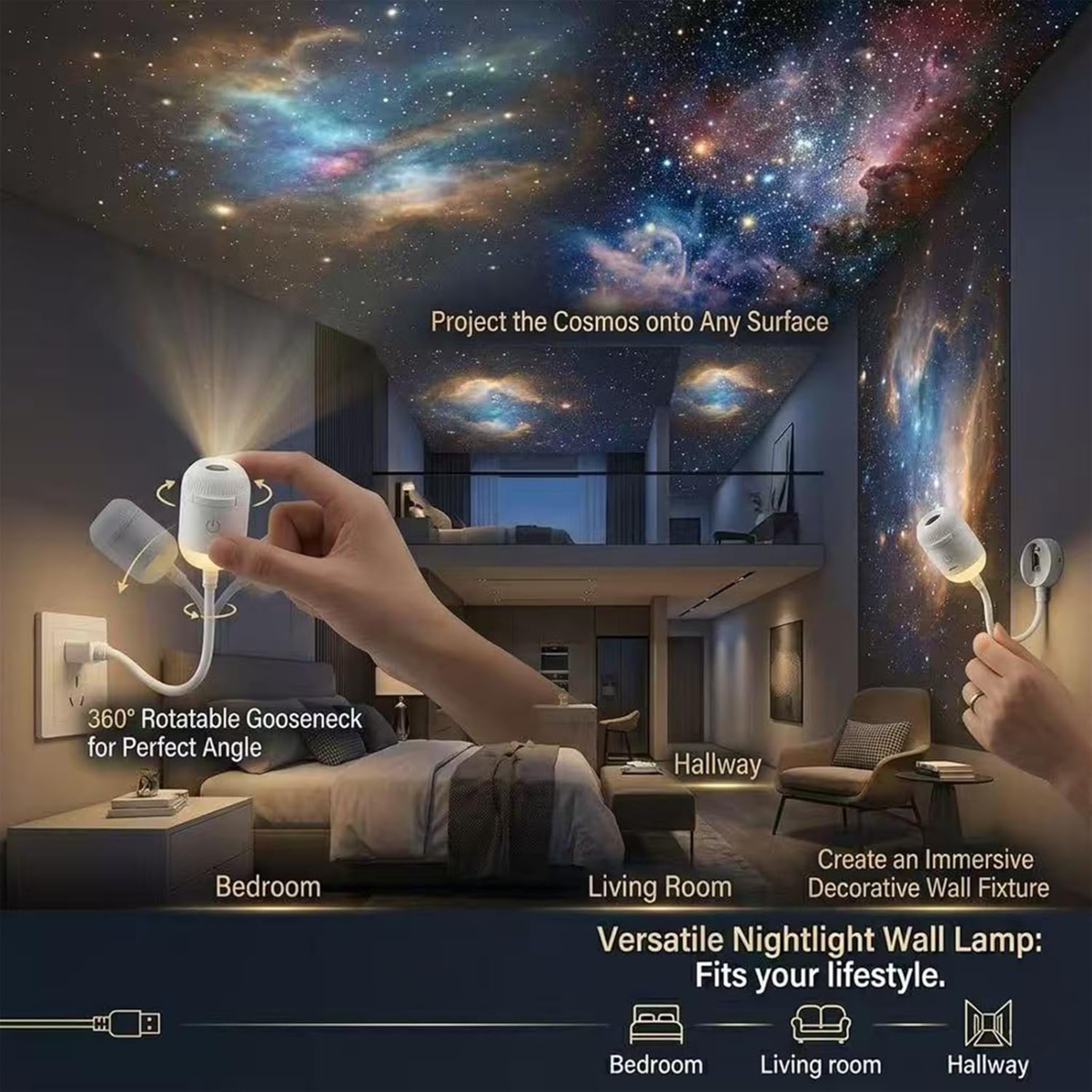 GalaxyMini™ 2-in-1 Night Light Projector – Star Galaxy Studio